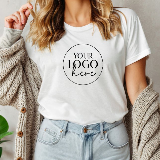 Camiseta Logotipo de Negócios Simples de Chic para Funcioná (Chic Simple Employee Business Logo Tri-Blend Shirt)