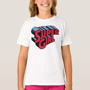 Camiseta Logotipo de nome empilhado da Supergirl vermelha e