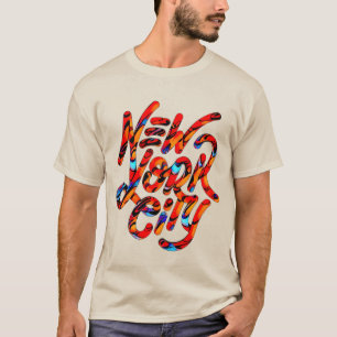 Camiseta Logotipo de Nova Iorque com tendências em cores de