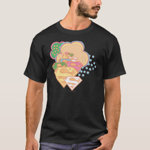 Camiseta Logotipo de Nuvem Colorida Supergirl
