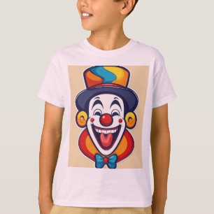 Camiseta Logotipo de Palhaço Feliz e Bonito para Crianças