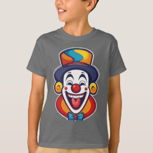 Camiseta Logotipo de Palhaço Feliz Fofo para Crianças