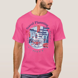 Camiseta Logotipo de planejamento de Viagem do Reino Unido