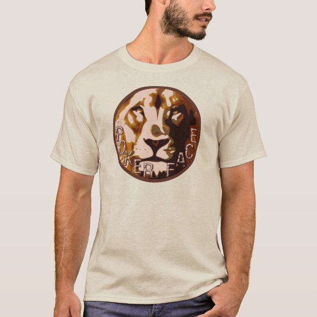 Camiseta Logotipo de Pokerface do leão (Frente)