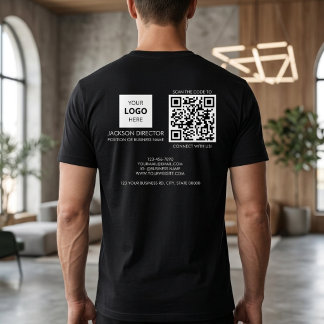 Camiseta Logotipo de QR Code Personalizado para Empresas