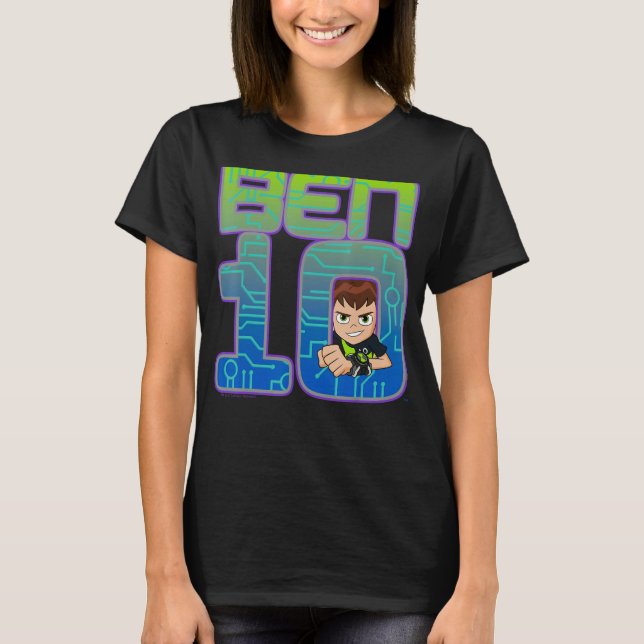 Camiseta Logotipo de Retrato Simples CN Ben 10 (Frente)