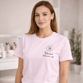 Camiseta Logotipo de Rosto Corado em Letra de Cursiva para