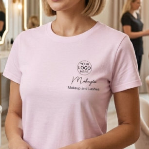 Camiseta Logotipo de Rosto Corado em Letra de Cursiva para