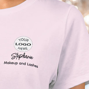 Camiseta Logotipo de Rosto Corado em Letra de Cursiva para