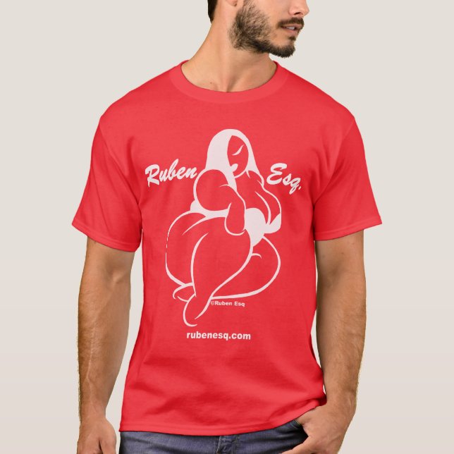 Camiseta Logotipo de Ruben Esq (branco) (Frente)