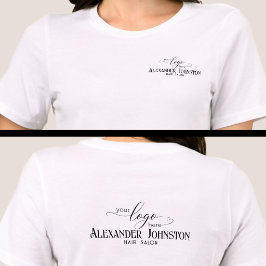Camiseta Logotipo de Salão de Cabelo Marca Roupas da Equipe