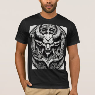 Camiseta Logotipo de Satã preto e branco