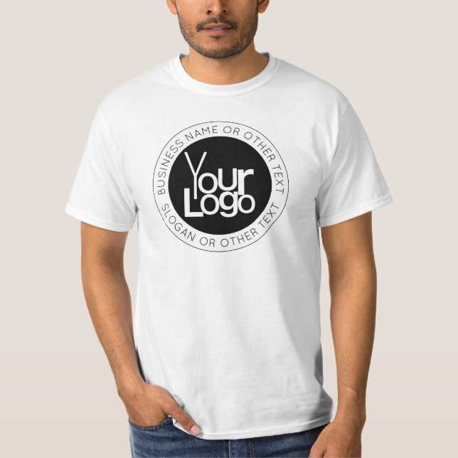 Camiseta Logotipo de sua empresa e texto editável simples m (Frente)