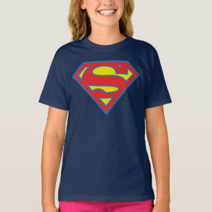 Camiseta Logotipo de Supergirl Clássico com Contorno Azul