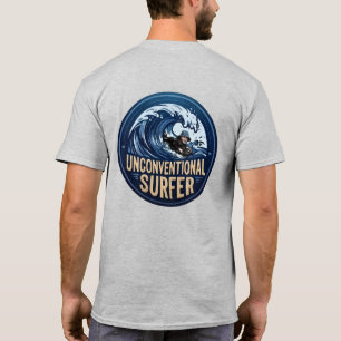 Camiseta Logotipo de Surfista de Tapete Não Convencional