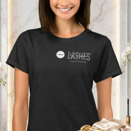 Camiseta Logotipo de Técnico de Cílios Minimalista Preto pa