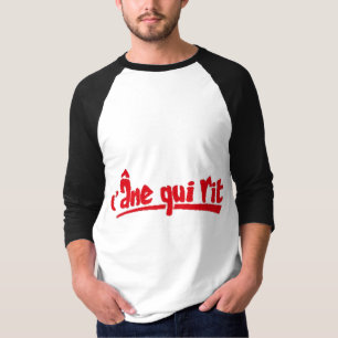 Camiseta Logotipo de texto francês do burro risonho