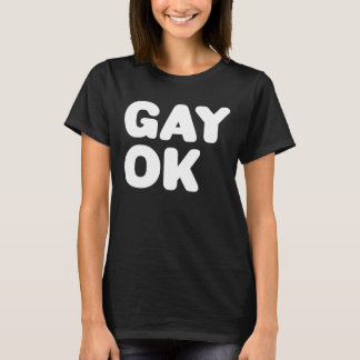Camiseta Logotipo de texto grande do gay OK LGBT Suporte a 