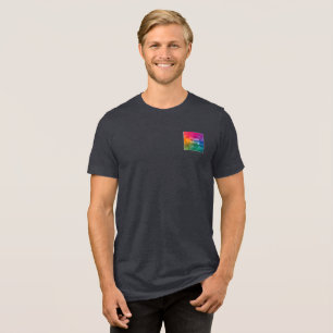Camiseta Logotipo de texto personalizado Coluna preta Mens