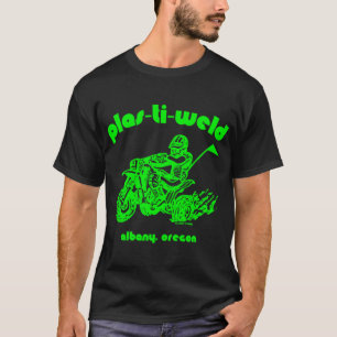Camiseta Logótipo de três rodas plas-Ti-Weld em verde Kawas