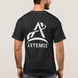 Camiseta Logotipo de uma cor da NASA Artemis preto
