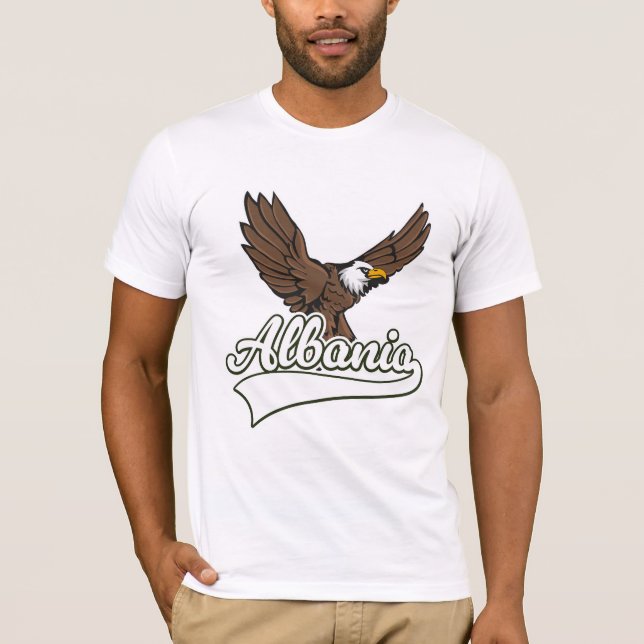 Camiseta logotipo de viagem da Albânia (Frente)