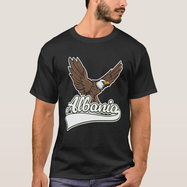 Camiseta logotipo de viagem da Albânia (Frente)