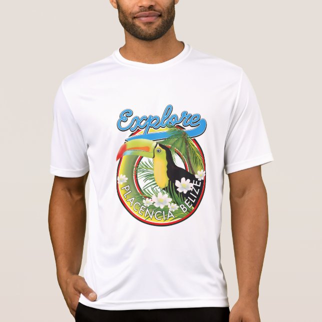 Camiseta Logotipo de viagem Explore Placencia Belize (Frente)