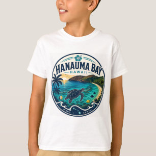 Camiseta Logotipo de Viagem Retro da Baía de Hanauma no Hav