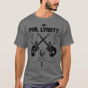 Camiseta Logotipo de Vintage do Violão Phil Lynott
