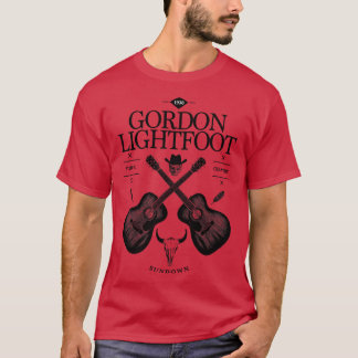 Camiseta Logotipo de Vintagem do Violão Acústico Gordon Lig