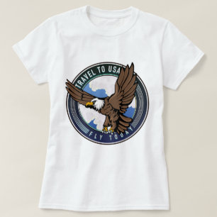Camiseta Logotipo de Voo para os EUA Voar hoje