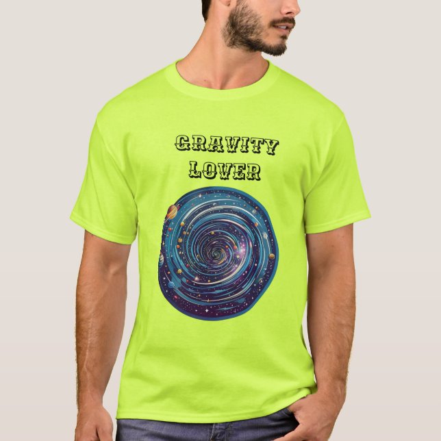 Camiseta Logotipo de Whirlpool Cósmico Com Gravidade (Frente)
