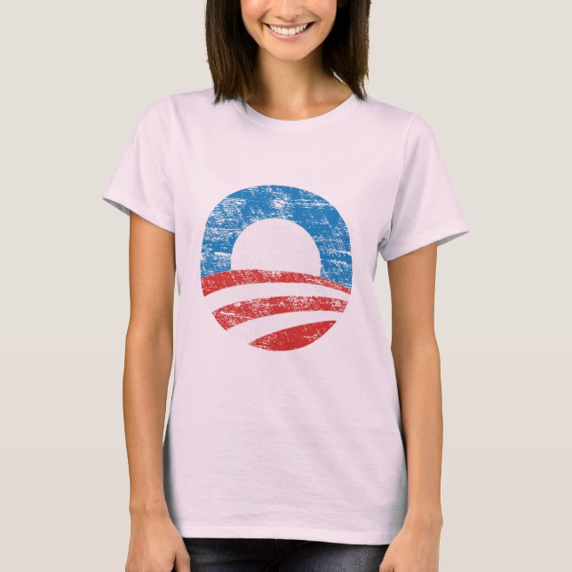 Camiseta Logotipo desvanecido de Obama (Frente)