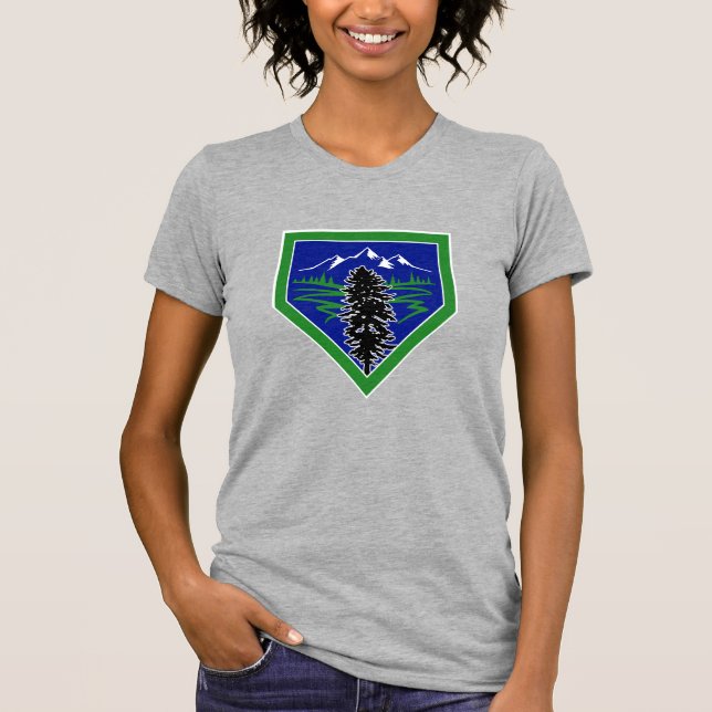 Camiseta Logotipo Diamante de Baseball Cascadia (Frente)