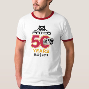Camiseta Logotipo do 50º aniversário do PATCO Red Ringer