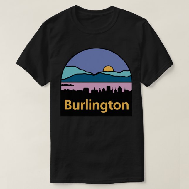 Camiseta Logotipo do Burlington, Vermont Sticker (Frente do Design)