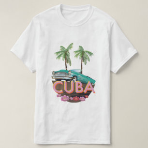 Camiseta Logotipo do carro clássico de Cuba