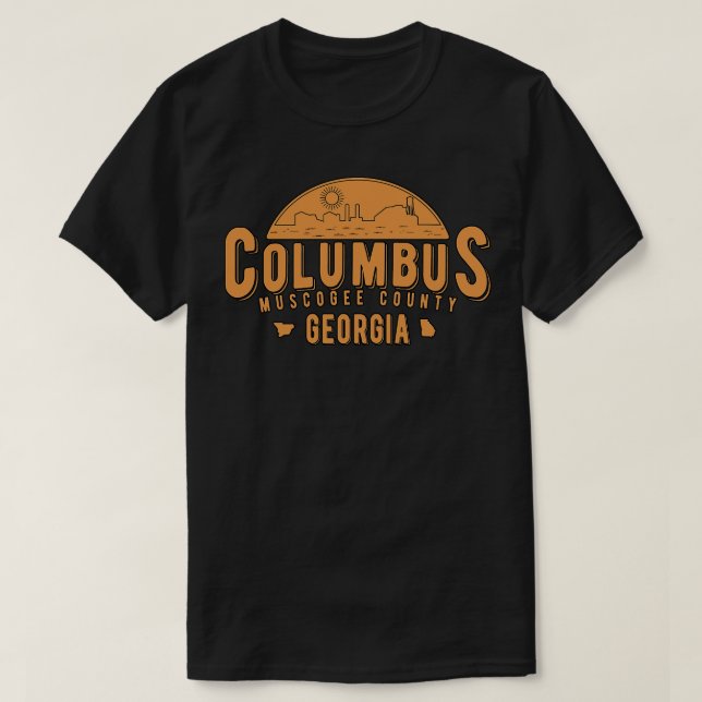 Camiseta Logotipo do Crachá Columbus Georgia (Frente do Design)
