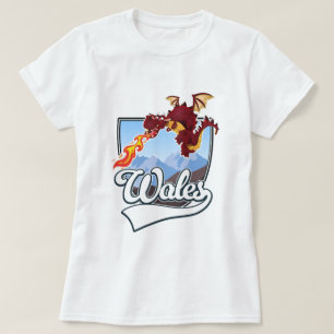 Camiseta logotipo do dragão do País de Gales