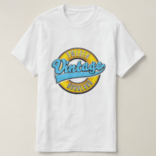 Camiseta Logótipo do estilo de colheita da Suecia Norrland