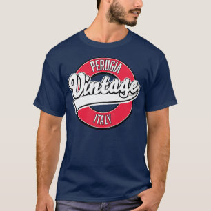 Camiseta Logótipo do estilo de colheita Perugia Itália