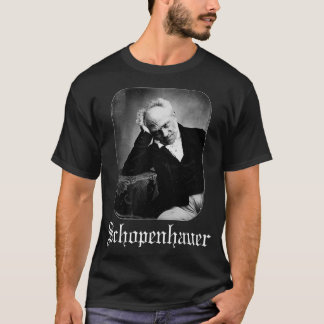 Camiseta Logotipo do Estilo de Metal Preto Schopenhauer