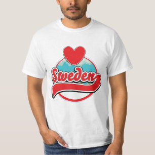 Camiseta Logotipo do estilo de vintage da Suecia Love