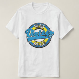 Camiseta logotipo do estilo karlstad suecia vintage.