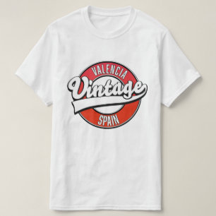 Camiseta logotipo do estilo retro espanha valencia