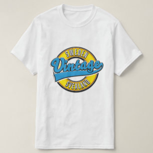 Camiseta logotipo do estilo Svealand Suecia Vintage