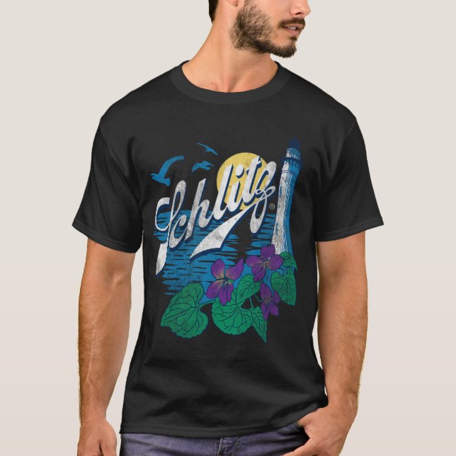 Camiseta Logotipo do farol Schlitz (Frente)