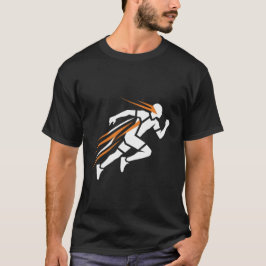 Camiseta Logotipo do Golden Runner Elegante Design de Movim