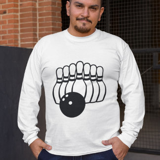 Camiseta Logotipo do grupo de Boliches de dez pinos